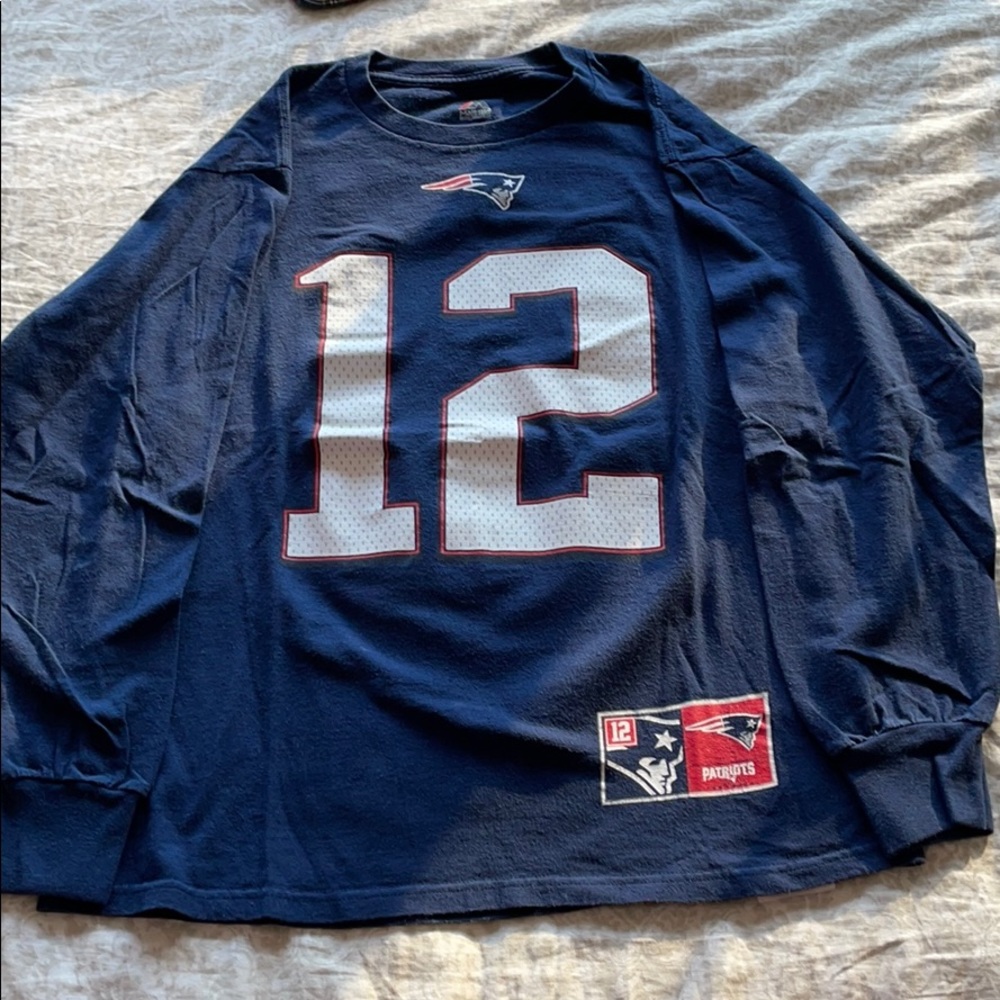 Tom Brady Patriots #12 long sleeve tshirt